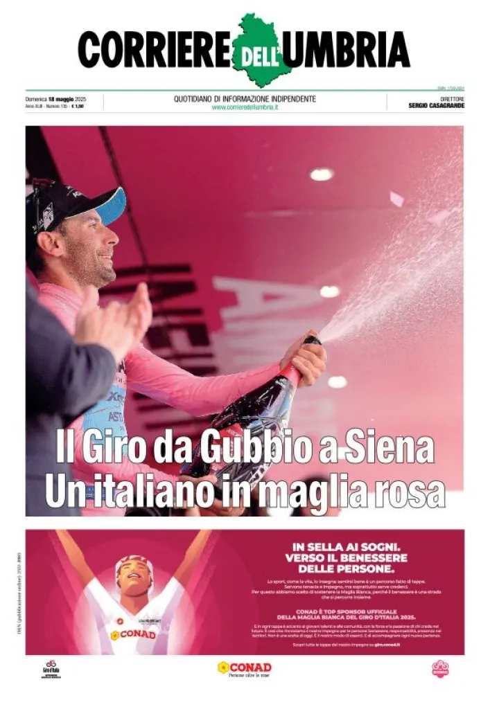 Prima-pagina-corriere umbria-del-2025-05-18